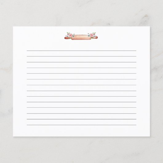 水彩レトロケーキミキサーベーキングレシピカード (裏面)