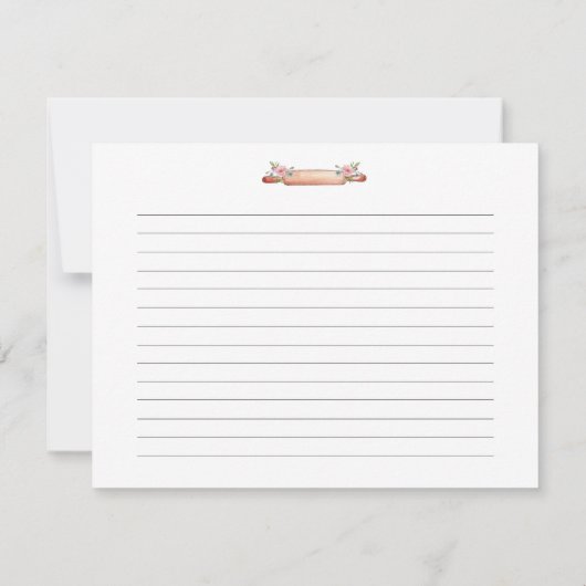 水彩レトロケーキミキサーベーキングレシピカード 招待状 (裏面)