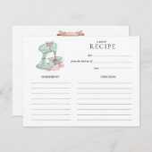 水彩レトロケーキミキサーベーキングレシピカード 招待状 (正面/裏面)