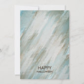 水彩レトロスカルスケルトンハロウィーンアート 招待状 (裏面)