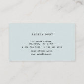 水彩レトロタイプライターブルービジネスカード 名刺 (裏面)