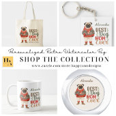 水彩レトロパグドッグパターン ソックス