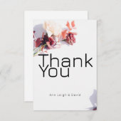 水彩レトロボホフラワーの感謝カード サンキューカード (正面/裏面)
