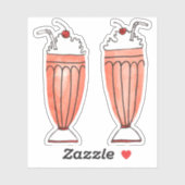 水彩レトロミルクシェイクスケッチシール シール (シート)