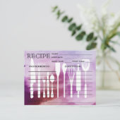 水彩レトロレシピカードキッチンツール ポストカード (スタンド正面)
