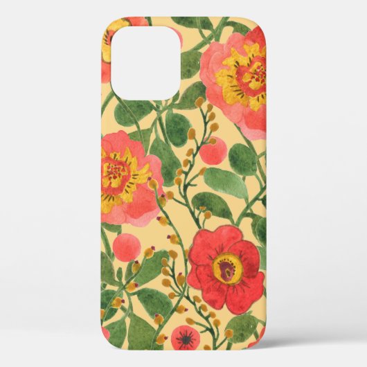 水彩レトロ絵画フローラシームレスパターン Case-Mate iPhoneケース (裏面)