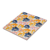 水彩レトロ花模様 タイル (側面)