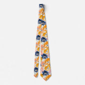 水彩レトロ花模様 ネクタイ (裏面)