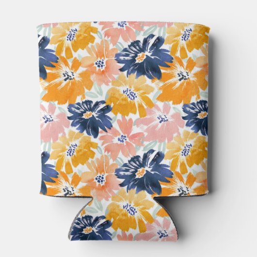 水彩レトロ花模様 缶クーラー (裏面)