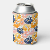 水彩レトロ花模様 缶クーラー (缶裏面)