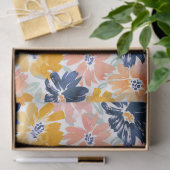 水彩レトロ花模様 薄葉紙 (ギフト)