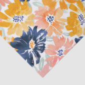 水彩レトロ花模様 薄葉紙 (詳細)