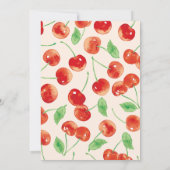 水彩レトロ赤さくらんぼ第1誕生日 招待状 (裏面)