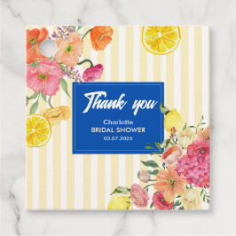 水彩レモストライプンイタリアンブライダルシャワー フェイバータグ