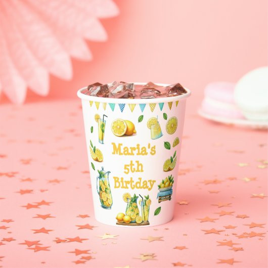 水彩レモネードバースデーパーティー 紙コップ (インサイチュ)