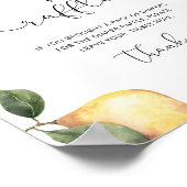 水彩レモンおむつラッフルサイン ポスター (角)