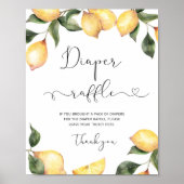 水彩レモンおむつラッフルサイン ポスター (正面)
