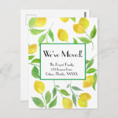 水彩レモンつる植物引っ越しました ポストカード (正面/裏面)