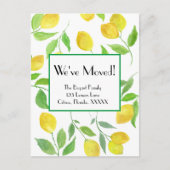 水彩レモンつる植物引っ越しました ポストカード (正面)