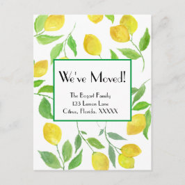 水彩レモンつる植物引っ越しました ポストカード