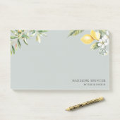 水彩レモンとオリーブセージ緑 ポストイット (デスク)