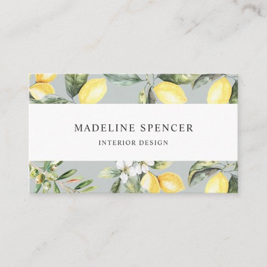 水彩レモンとオリーブ園 名刺 (正面)
