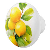 水彩レモンとグリーン離れ セラミックノブ (右)