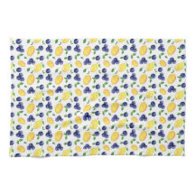 水彩レモンとブルーベリー