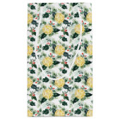 水彩レモンとホリーパターンクリスマス スモールペーパーバッグ (裏面)