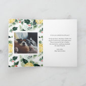 水彩レモンと冬の緑の写真 シーズンカード (内部)