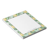 水彩レモンと緑のパターパーソナライズされたン ノートパッド (アングル)