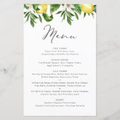 水彩レモンと緑の夏メニューカード (正面)