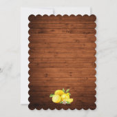 水彩レモンと緑の木結婚の 招待状 (裏面)