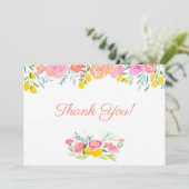 水彩レモンと花ありがとう サンキューカード (スタンド正面)