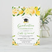 水彩レモンと花の卒業 招待状 (スタンド正面)