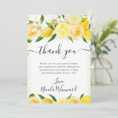 水彩レモンと花キンセアニェラ サンキューカード (スタンド正面)