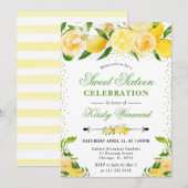 水彩レモンと花スイーツ16 招待状 (正面/裏面)