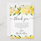 水彩レモンと花結婚の香り サンキューカード (正面)