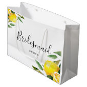 水彩レモンと離れの花嫁 ラージペーパーバッグ (正面アングル)