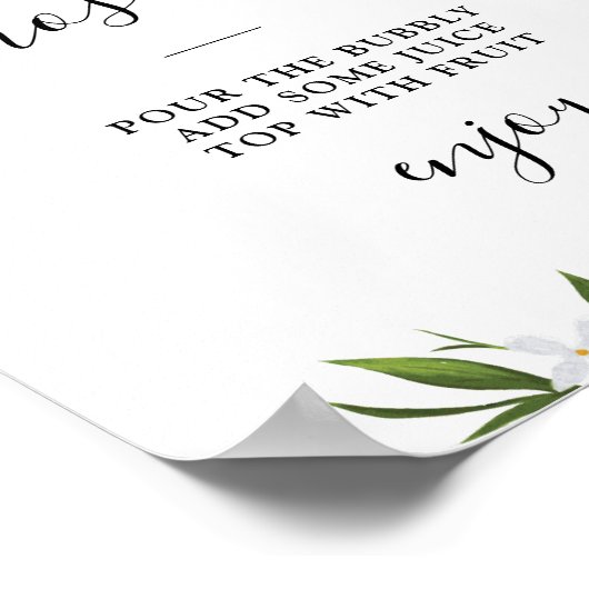 水彩レモンのウェディングシャワー ミモザバー看板 ポスター (角)