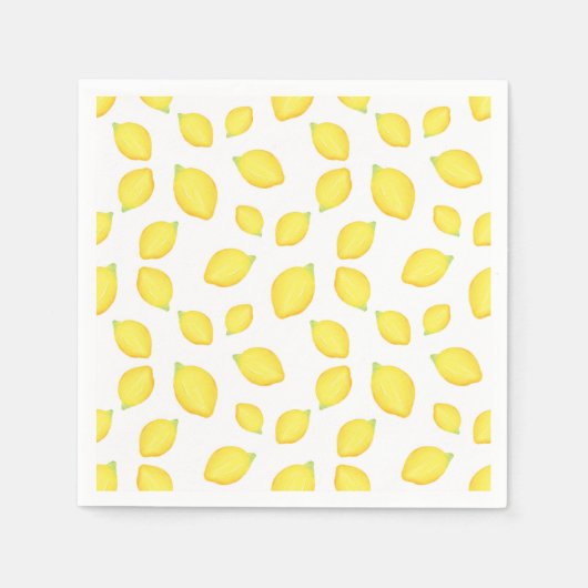 水彩レモンのパターン2 スタンダードカクテルナプキン (正面)