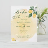 水彩レモンのベイビーシャワー 招待状 (スタンド正面)