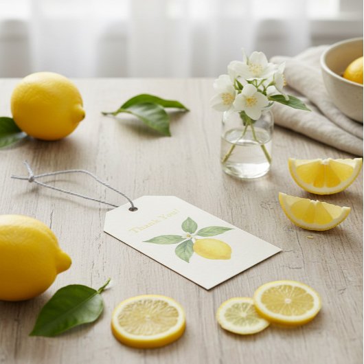 水彩レモンの感謝メッセージ ギフトタグ