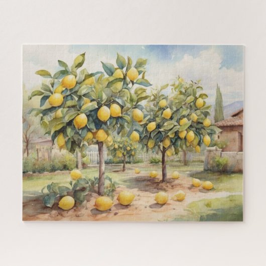 水彩レモンの木 ジグソーパズル (横)