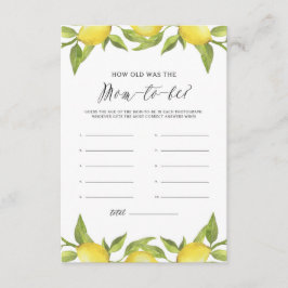 水彩レモンの緑お母さんの年齢 エンクロージャーカード