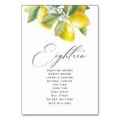 水彩レモンの花のシーティンググラフテーブル番号 テーブルナンバー (裏面)