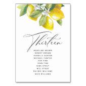 水彩レモンの花のシーティンググラフテーブル番号 テーブルナンバー (裏面)