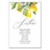 水彩レモンの花のシーティンググラフテーブル番号 テーブルナンバー (裏面)