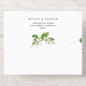 水彩レモンの花サマー結婚ズ オールインワン招待状 (背面)