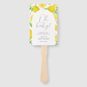 水彩レモンをテーマにした赤ちゃんシャワー ハンドファン (正面)